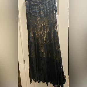 Pyramid Collection crochet black skirt